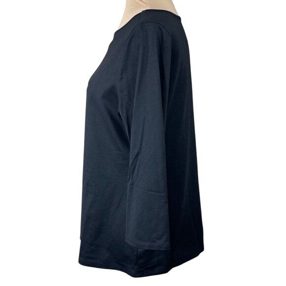 Peck & Peck Essentials Top Black Stretch Size L Large - Picture 2 of 5